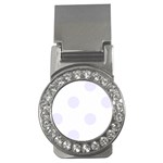 Polka Dots - Pastel Violet on White Money Clip (CZ)