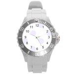 Polka Dots - Pastel Violet on White Round Plastic Sport Watch (L)