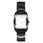 Polka Dots - Pastel Violet on White Stainless Steel Barrel Watch