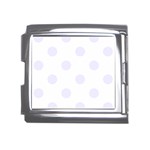 Polka Dots - Pastel Violet on White Mega Link Italian Charm (18mm)