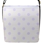 Polka Dots - Pastel Violet on White Flap Closure Messenger Bag (S)