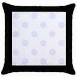 Polka Dots - Pastel Violet on White Throw Pillow Case (Black)