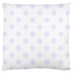 Polka Dots - Pastel Violet on White Large Flano Cushion Case (Two Sides)