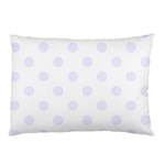 Polka Dots - Pastel Violet on White Pillow Case (Two Sides)