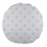 Polka Dots - Pastel Violet on White Large 18  Premium Flano Round Cushion