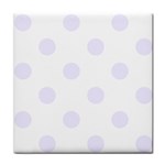 Polka Dots - Pastel Violet on White Tile Coaster