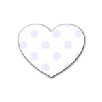 Polka Dots - Pastel Violet on White Rubber Coaster (Heart)