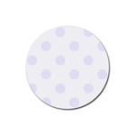 Polka Dots - Pastel Violet on White Rubber Round Coaster (4 pack)