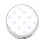 Polka Dots - Pastel Violet on White 4-Port USB Hub (One Side)