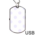 Polka Dots - Pastel Violet on White Dog Tag USB Flash (One Side)