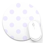 Polka Dots - Pastel Violet on White Round Mousepad