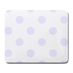 Polka Dots - Pastel Violet on White Large Mousepad