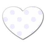 Polka Dots - Pastel Violet on White Heart Mousepad