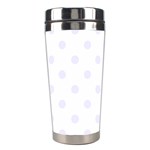 Polka Dots - Pastel Violet on White Stainless Steel Travel Tumbler