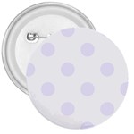 Polka Dots - Pastel Violet on White 3  Button