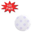 Polka Dots - Pastel Violet on White 1  Mini Magnet (100 pack)
