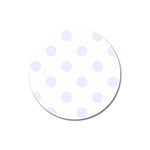 Polka Dots - Pastel Violet on White Magnet 3  (Round)