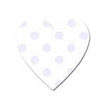 Polka Dots - Pastel Violet on White Magnet (Heart)