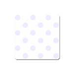 Polka Dots - Pastel Violet on White Magnet (Square)