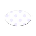 Polka Dots - Pastel Violet on White Sticker Oval (100 pack)