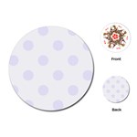 Polka Dots - Pastel Violet on White Playing Cards (Round)