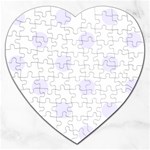 Polka Dots - Pastel Violet on White Jigsaw Puzzle (Heart)