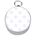 Polka Dots - Pastel Violet on White Silver Compass
