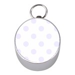 Polka Dots - Pastel Violet on White Silver Compass (Mini)