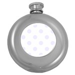 Polka Dots - Pastel Violet on White Hip Flask (5 oz)