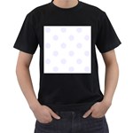 Polka Dots - Pastel Violet on White Men s T-Shirt (Black)