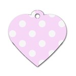 Polka Dots - White on Pale Thistle Violet Dog Tag Heart (Two Sides)