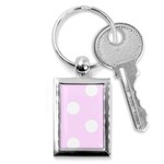 Polka Dots - White on Pale Thistle Violet Key Chain (Rectangle)
