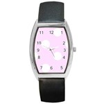 Polka Dots - White on Pale Thistle Violet Barrel Style Metal Watch