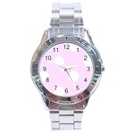 Polka Dots - White on Pale Thistle Violet Stainless Steel Analogue Watch