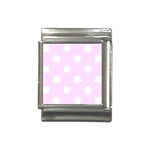 Polka Dots - White on Pale Thistle Violet Italian Charm (13mm)