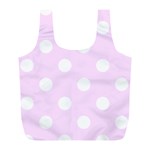 Polka Dots - White on Pale Thistle Violet Full Print Recycle Bag (L)