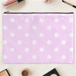 Polka Dots - White on Pale Thistle Violet Cosmetic Bag (XXXL)