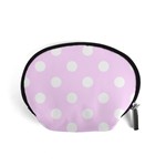 Polka Dots - White on Pale Thistle Violet Accessory Pouch (Small)