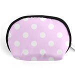 Polka Dots - White on Pale Thistle Violet Accessory Pouch (Medium)