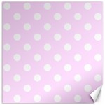 Polka Dots - White on Pale Thistle Violet Canvas 12  x 12 