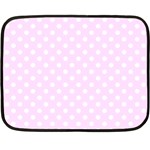 Polka Dots - White on Pale Thistle Violet Fleece Blanket (Mini)