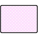 Polka Dots - White on Pale Thistle Violet Double Sided Fleece Blanket (Large) (Two Sides)