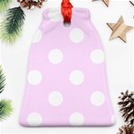 Polka Dots - White on Pale Thistle Violet Ornament (Bell)