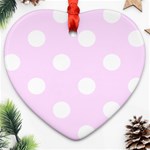 Polka Dots - White on Pale Thistle Violet Ornament (Heart)