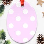 Polka Dots - White on Pale Thistle Violet Ornament (Oval)