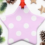 Polka Dots - White on Pale Thistle Violet Ornament (Star)