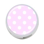 Polka Dots - White on Pale Thistle Violet 4-Port USB Hub (Two Sides)