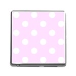 Polka Dots - White on Pale Thistle Violet Memory Card Reader (Square)