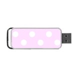 Polka Dots - White on Pale Thistle Violet Portable USB Flash (One Side)