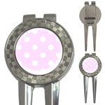 Polka Dots - White on Pale Thistle Violet 3-in-1 Golf Divot